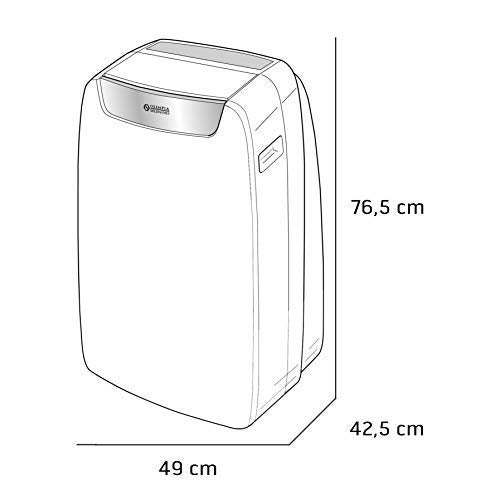 Olimpia Splendid 01918 Dolceclima Air Pro 14 HP Mobiles Klimagerät mit Wärmepumpe, mit Fernbedienung, 3520 kW, 264 V, Gas R290, Italienisches design
