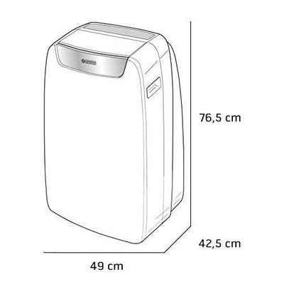 Olimpia Splendid 01918 Dolceclima Air Pro 14 HP Mobiles Klimagerät mit Wärmepumpe, mit Fernbedienung, 3520 kW, 264 V, Gas R290, Italienisches design