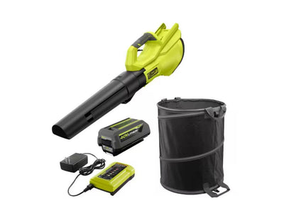 RY40LB01K-AC04313 Fits for Ryobi 40V 120 MPH 550 CFM Cordless Battery Blower and Lawn and leaf bag with 4.0 Ah Battery and Charger