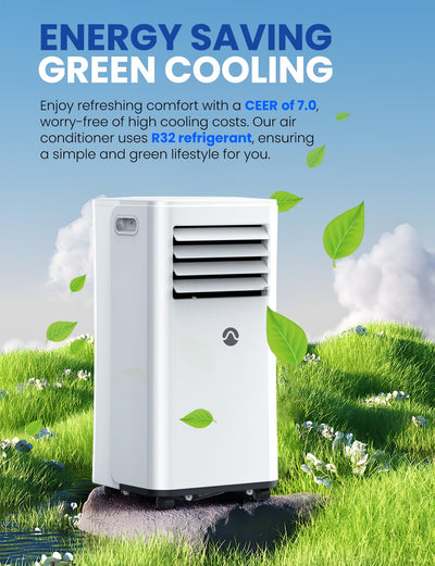 Portable Air Conditioners, 10000 BTU Air Conditioner Portable for Room up to 450 Sq. Ft., 3-in-1 Portable AC Unit with Digital Display, Remote Control, Window Installation Kit, 24H Timer, Sleep Mode