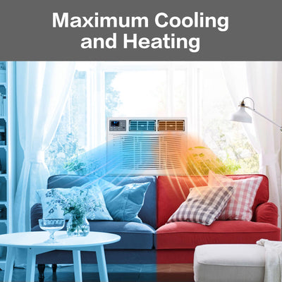 ROVSUN 8000 BTU Air Conditioner Window Unit with Heat, 4-in-1 Window AC Unit Cooler, Heater, Dehumidifier & Fan with Timer, Remote Control & Installation Kit for Rooms up to 350 Sq. Ft, 115V/60Hz