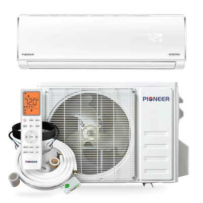 PIONEER Diamante Series Ductless Mini-Split Air Conditioner Inverter Heat Pump Full Set with 16 Ft. Kit