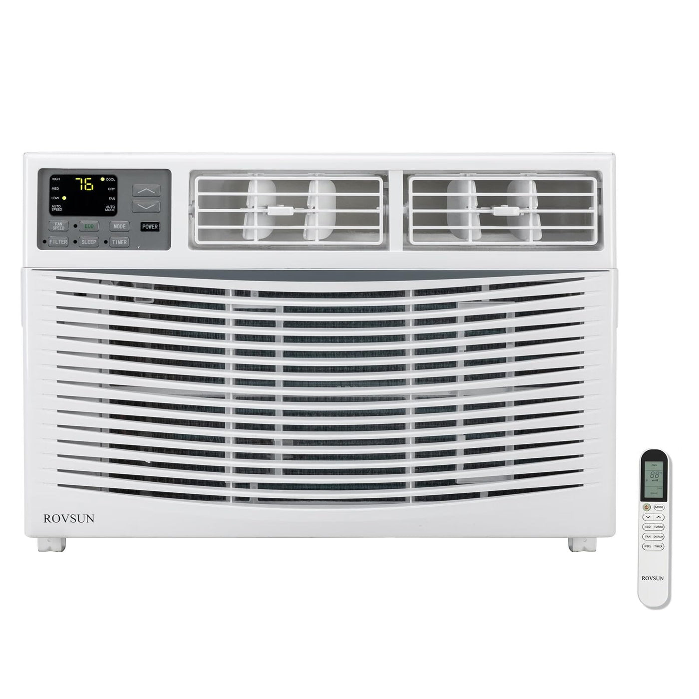 ROVSUN 8000 BTU Air Conditioner Window Unit with Heat, 4-in-1 Window AC Unit Cooler, Heater, Dehumidifier & Fan with Timer, Remote Control & Installation Kit for Rooms up to 350 Sq. Ft, 115V/60Hz
