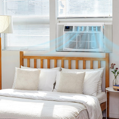 ROVSUN 8000 BTU Air Conditioner Window Unit with Heat, 4-in-1 Window AC Unit Cooler, Heater, Dehumidifier & Fan with Timer, Remote Control & Installation Kit for Rooms up to 350 Sq. Ft, 115V/60Hz